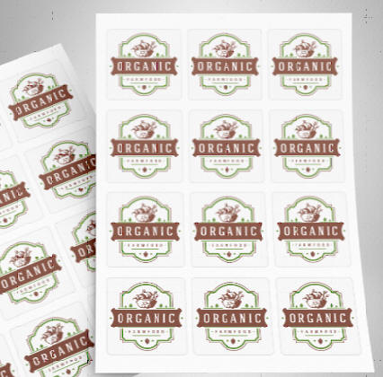 Custom business stickers, custom stickers for business on 257x305mm sheets.